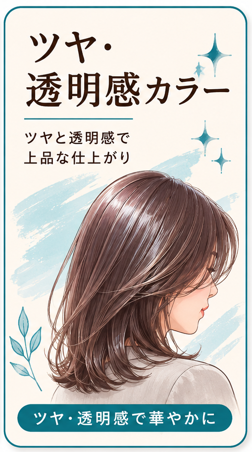 艶と透明感のある大人のカラーヘア